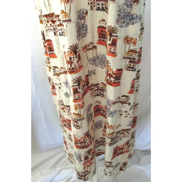 Denim & Co. Naturals Women's Beige House Print Sleeveless Stretch Maxi Dress L. - Picture 3 of 9